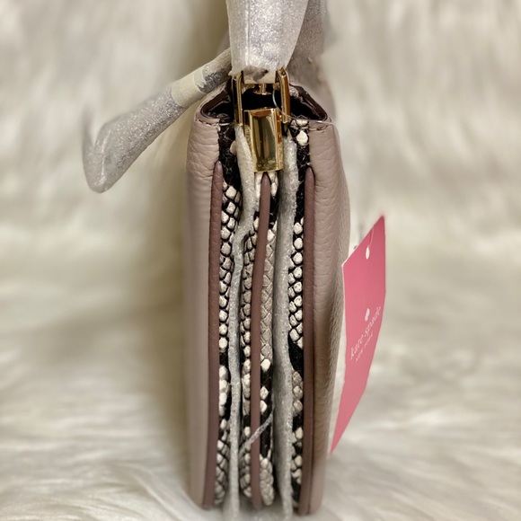 Kate Spade Triple Gusset Crossbody Snakeskin Trim - Picture 8 of 14